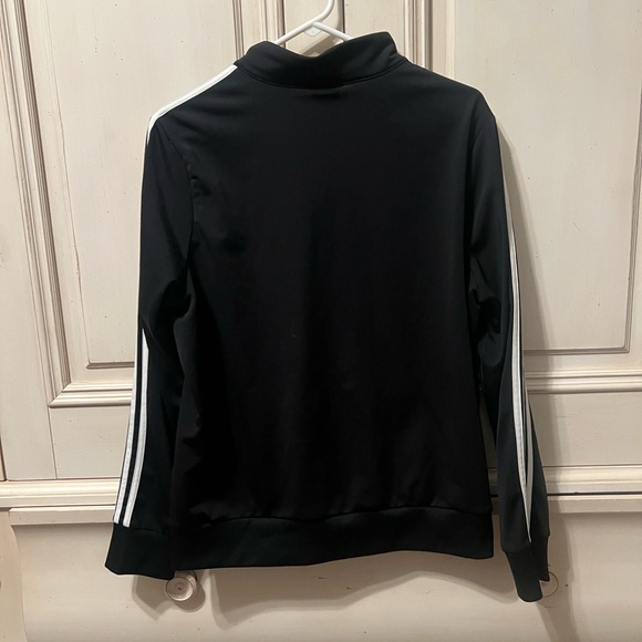 Adidas Women's Black Track Jacket with White Accents - Picture 3 of 5